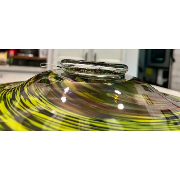 Signed Murano Handblown Glass Wall Platter Swirl Pattern Decorative Art Piece - Picture 6 of 7